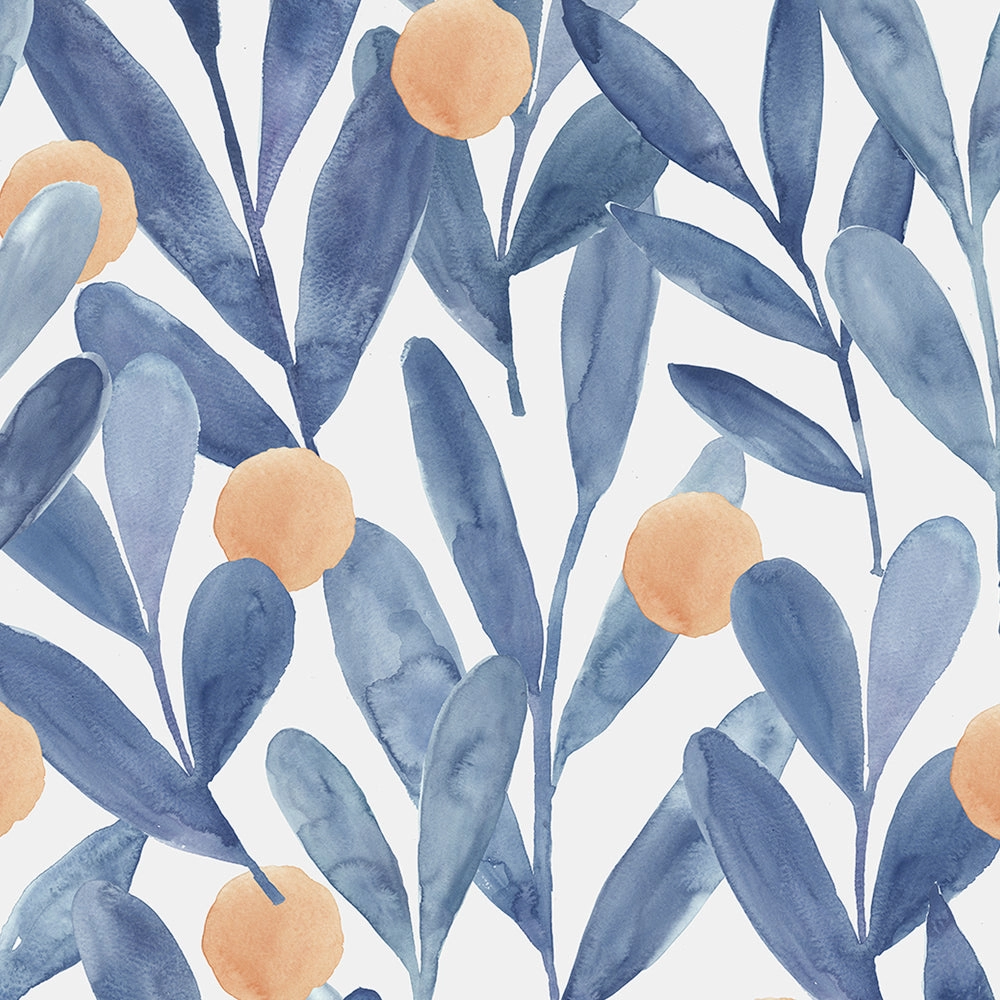 Enso Printed Made to Measure Curtains Cobalt