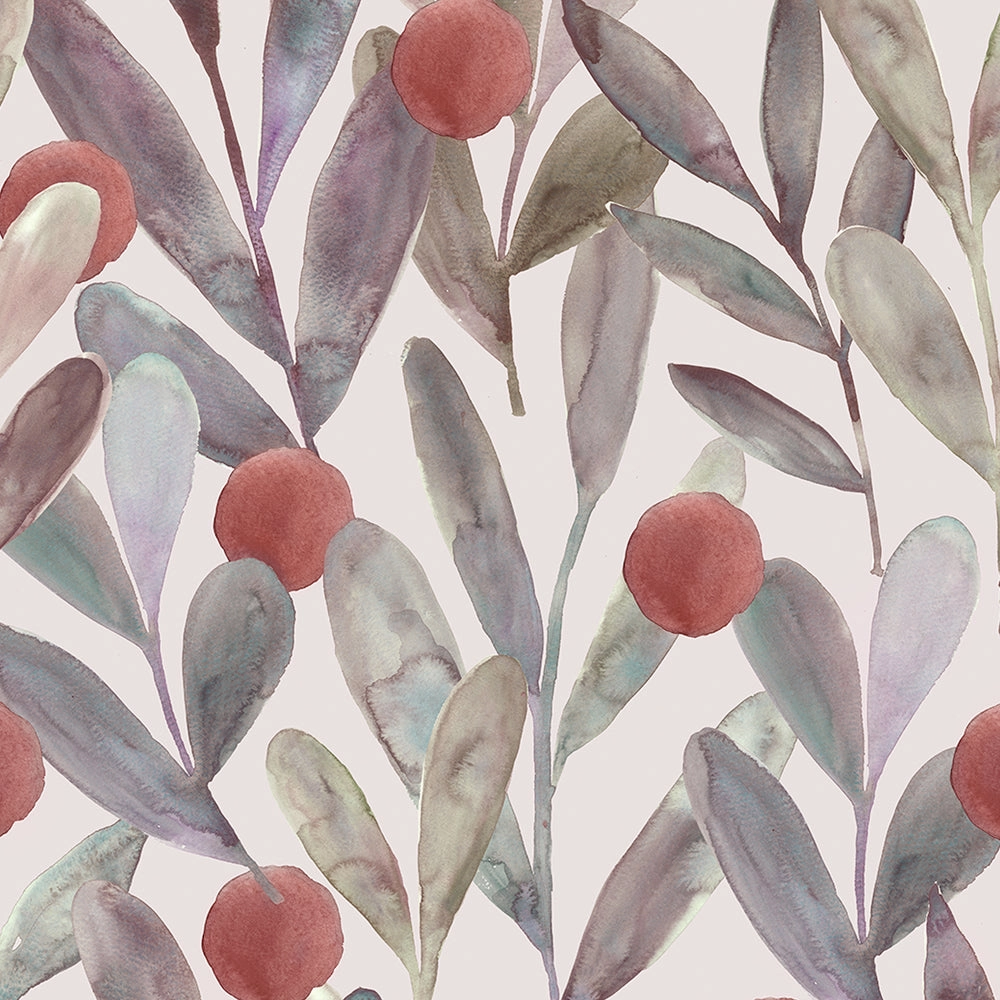 Enso Printed Made to Measure Curtains Mulberry