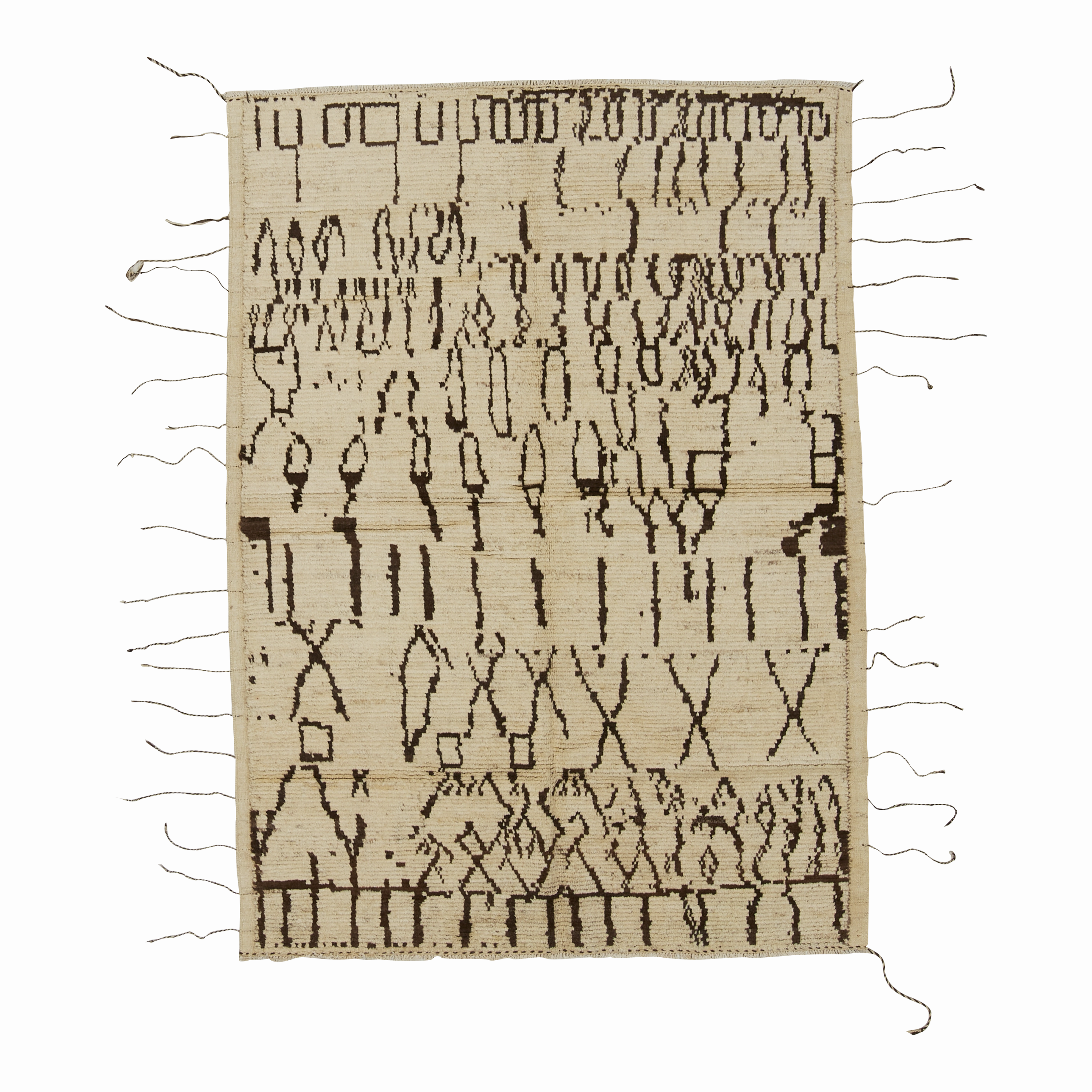 Esin Ivory/Brown minimalist everyday rug