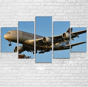 Etihad Airways A380 Printed Multiple Canvas Poster canvas mural art