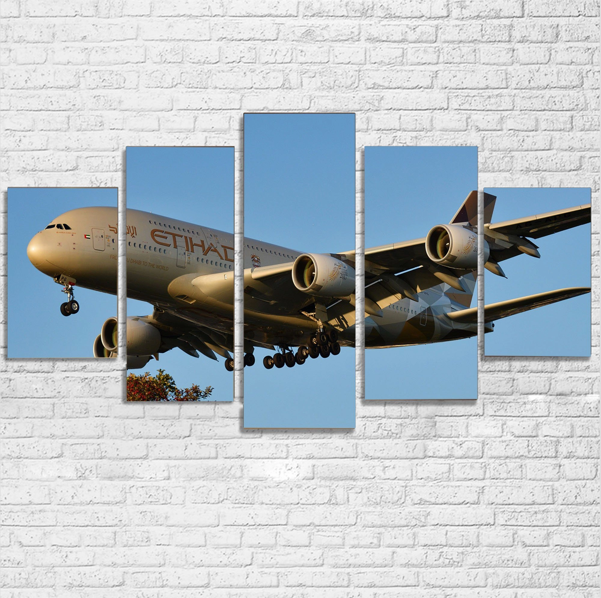 Etihad Airways A380 Printed Multiple Canvas Poster canvas mural art