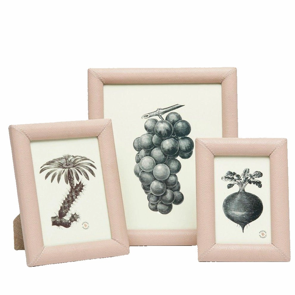 Eton Full-Grain Leather Frame in Dusty Rose home display ornament