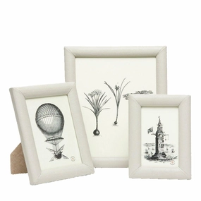 Eton Full-Grain Leather Frame in Light Grey home display ornament