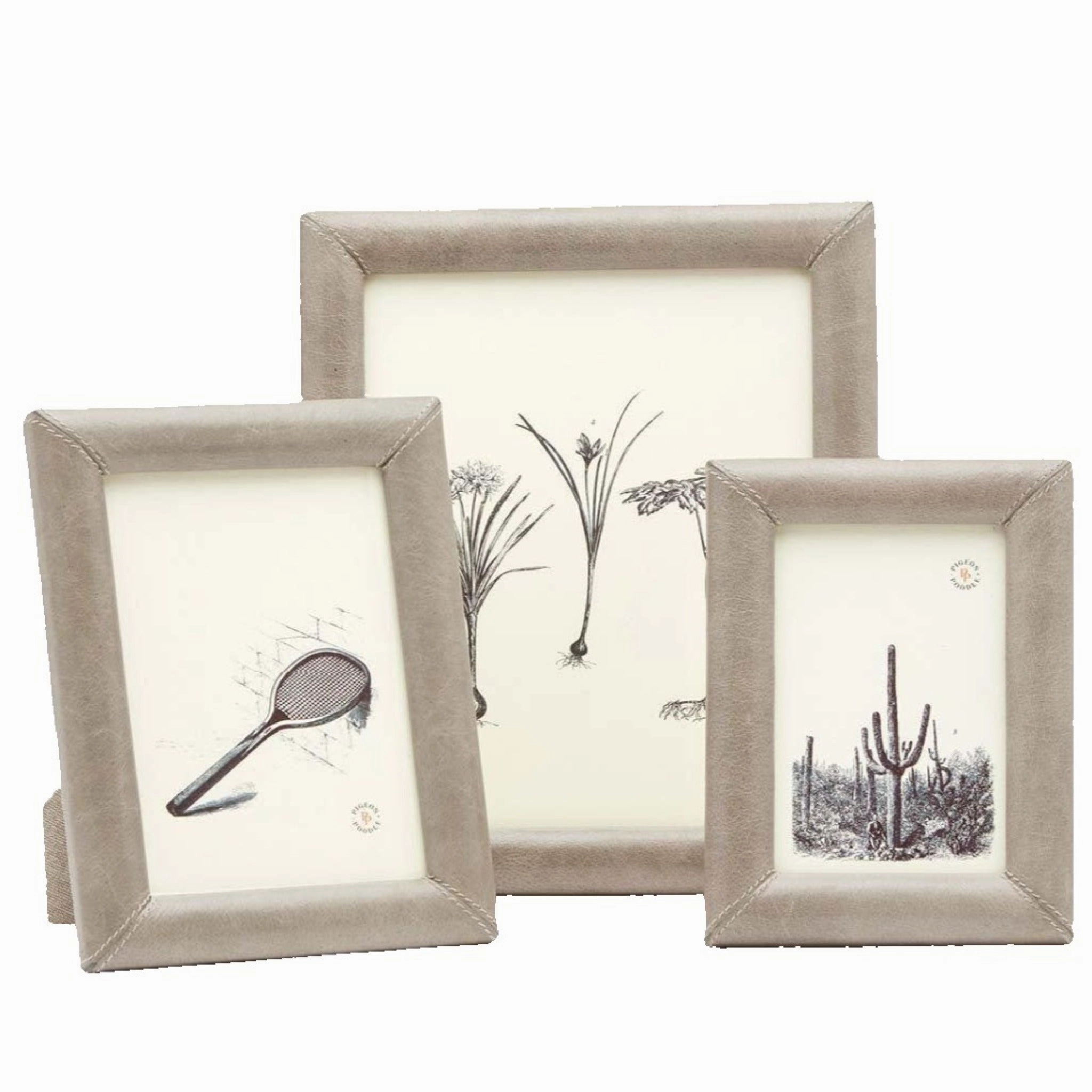 Eton Full-Grain Leather Frame in Storm home display ornament