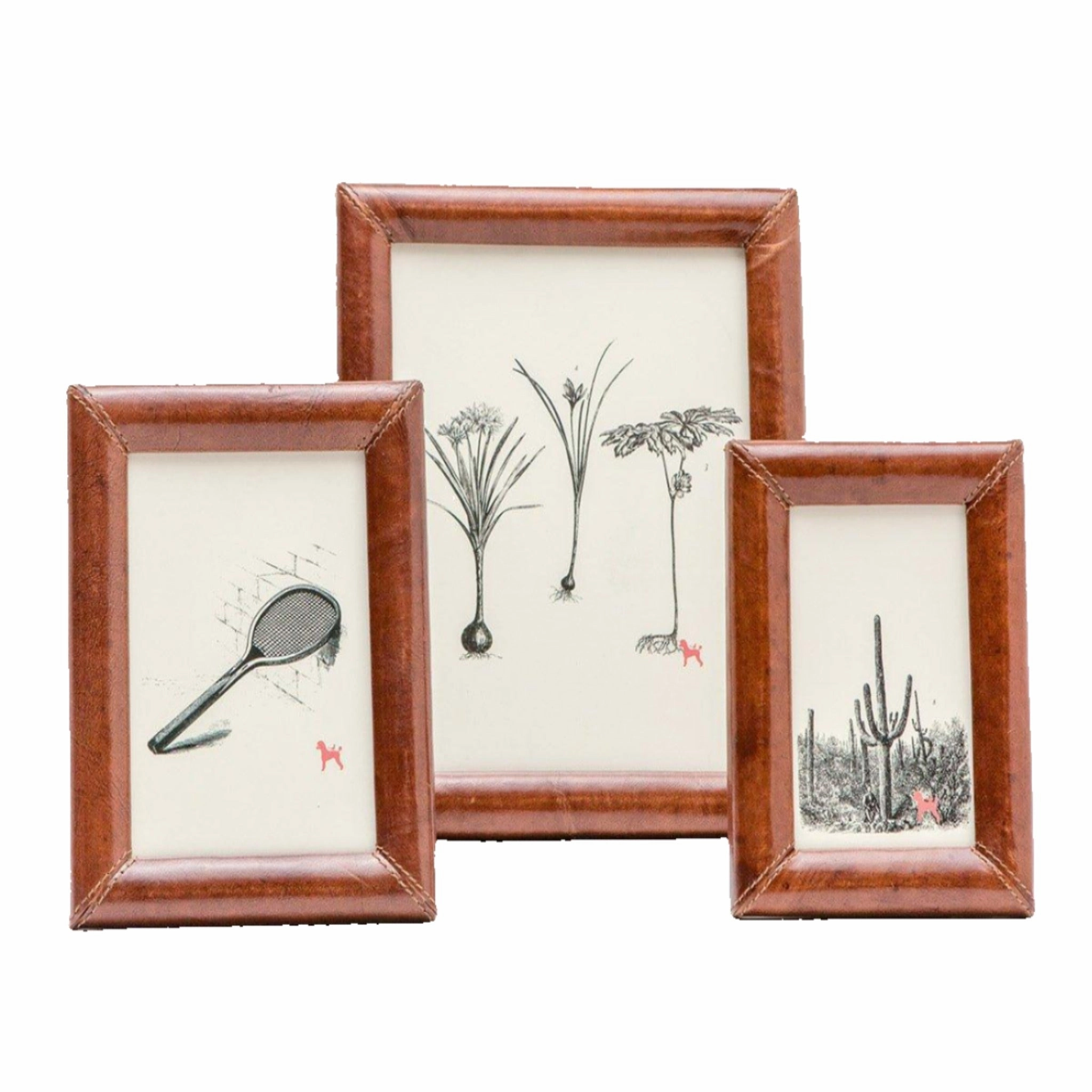 Eton Full-Grain Leather Frame in Tobacco home display ornament