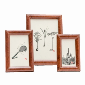 Eton Full-Grain Leather Frame in Tobacco home display ornament