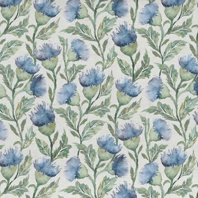Ettrick Printed Cotton Fabric (By The Metre) Bluebell Cream elegant table cloth  