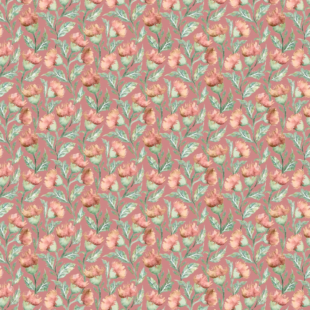 Ettrick Printed Cotton Fabric (By The Metre) Rust
