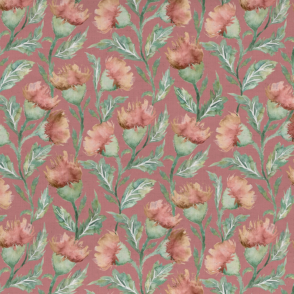 Ettrick Printed Cotton Fabric (By The Metre) Rust elegant table cloth  