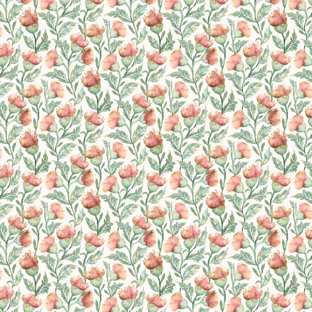 Ettrick Printed Cotton Fabric (By The Metre) Rust Cream
