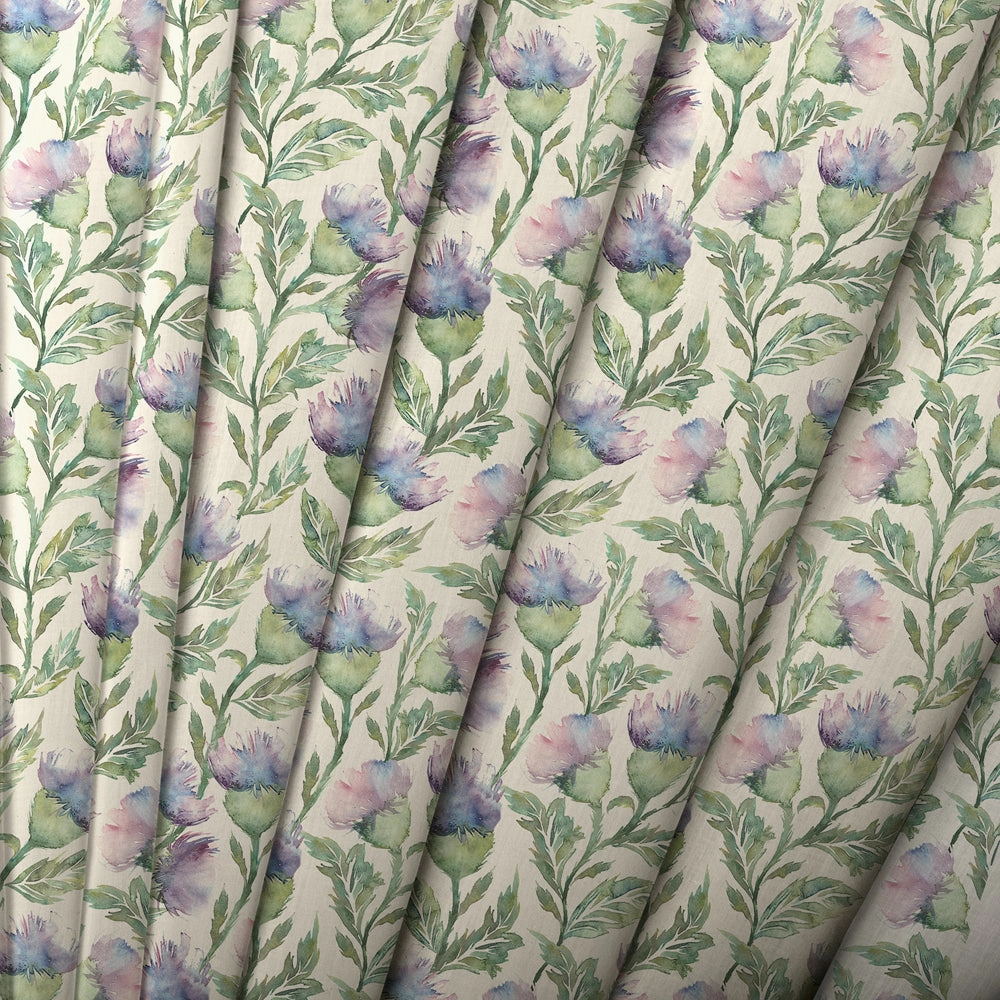 Ettrick Printed Made to Measure Curtains Heather