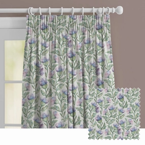 Ettrick Printed Made to Measure Curtains Heather Cream patterned fashion rug  