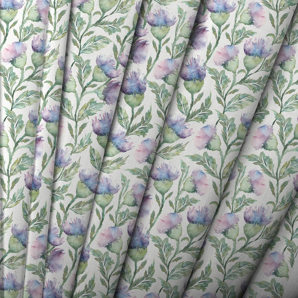 Ettrick Printed Made to Measure Curtains Heather Cream