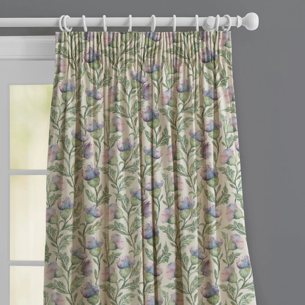 Ettrick Printed Made to Measure Curtains Heather