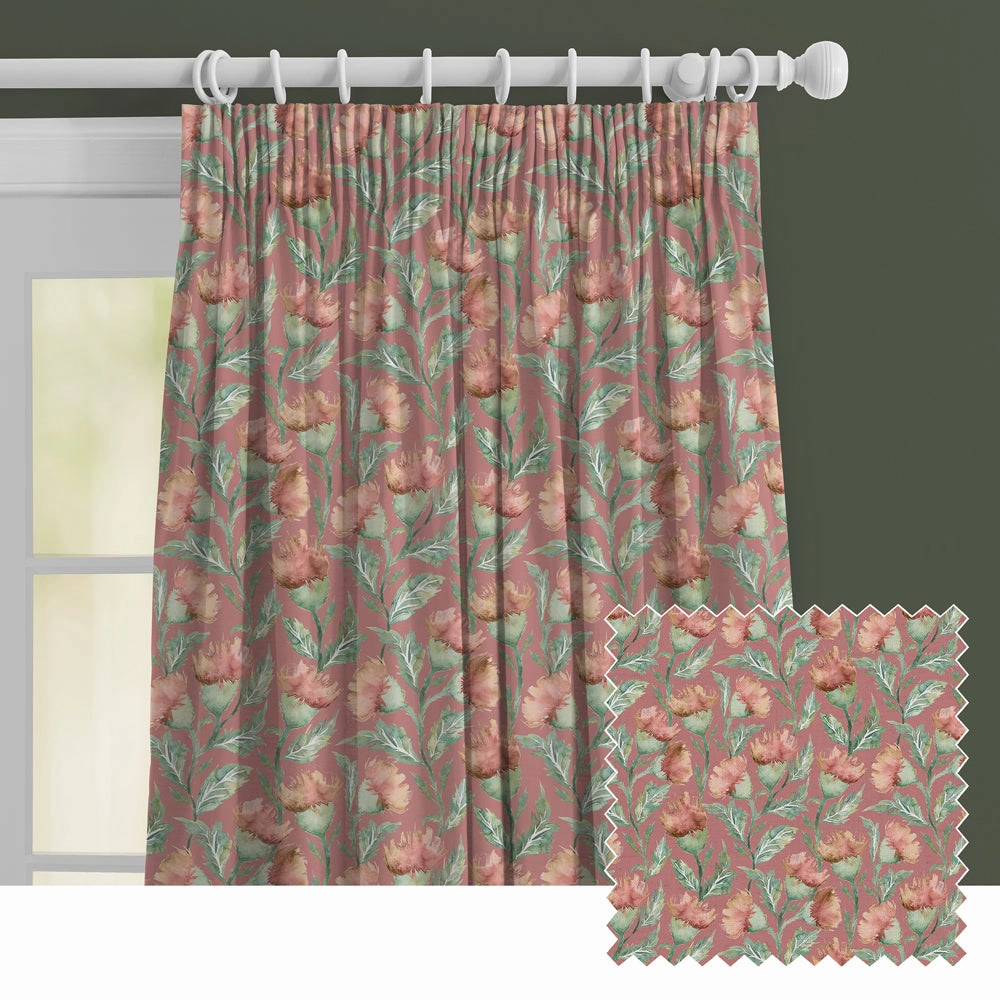 Ettrick Printed Made to Measure Curtains Rust patterned fashion rug  