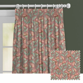Ettrick Printed Made to Measure Curtains Rust patterned fashion rug  