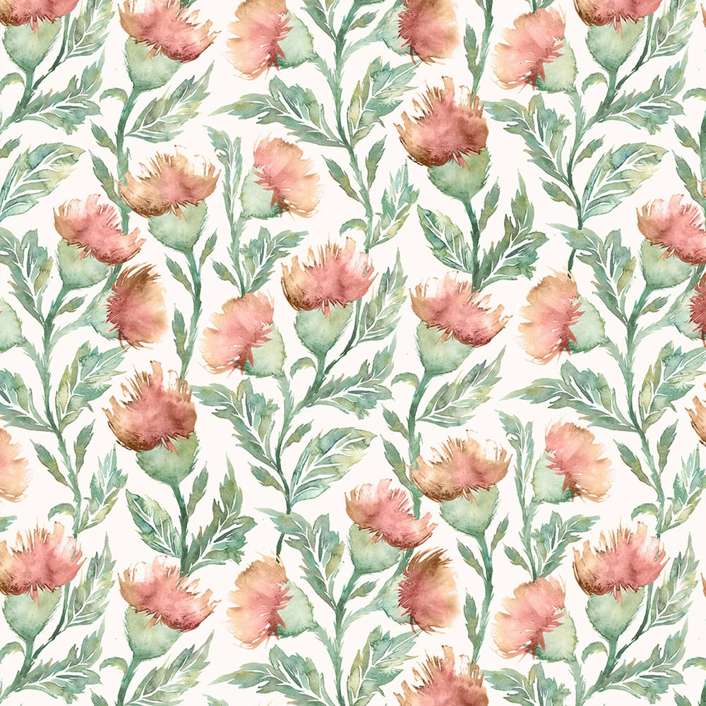 Ettrick Printed Made to Measure Curtains Rust Cream