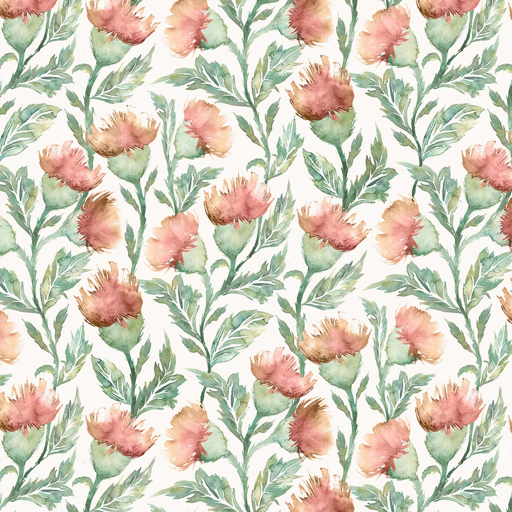 Ettrick Printed Made to Measure Curtains Rust Cream