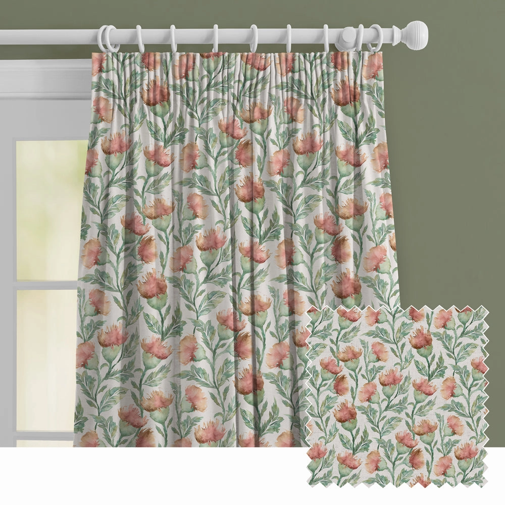 Ettrick Printed Made to Measure Curtains Rust Cream patterned fashion rug  