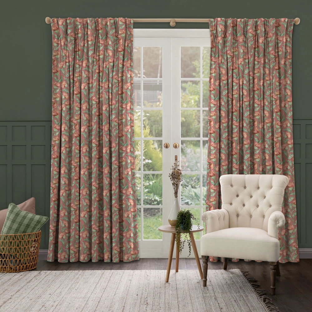 Ettrick Printed Made to Measure Curtains Rust