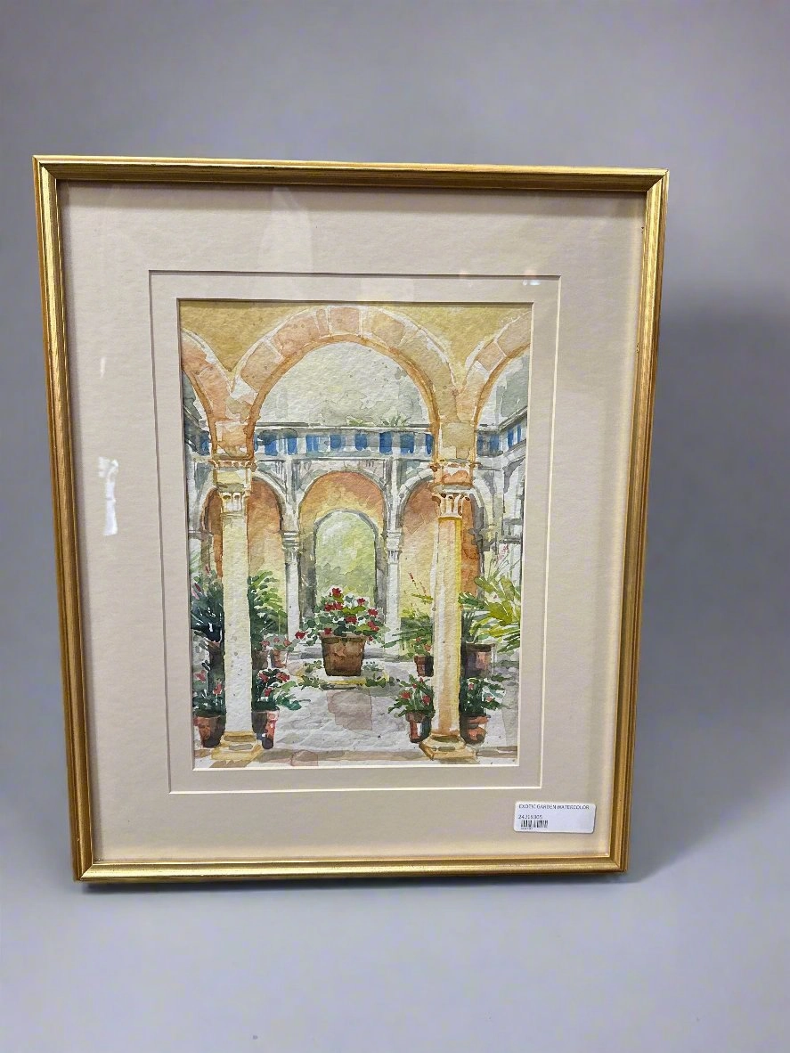 EXOTIC GARDEN WATERCOLOR classic mural painting