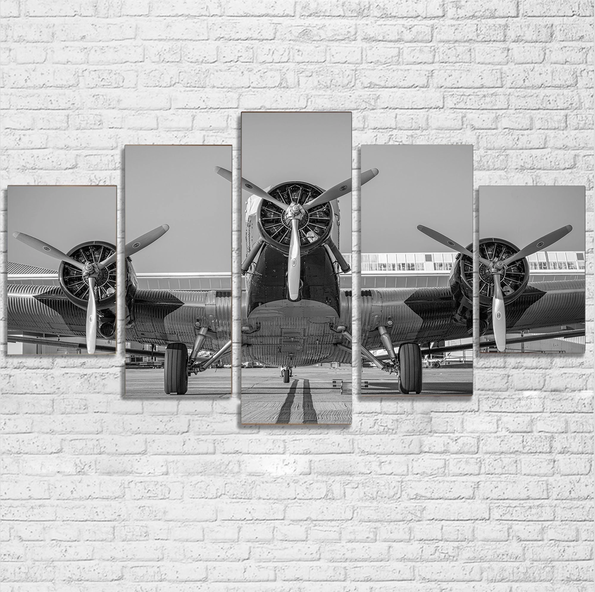 Face to Face to 3 Engine Old Airplane Printed Multiple Canvas Poster canvas mural art