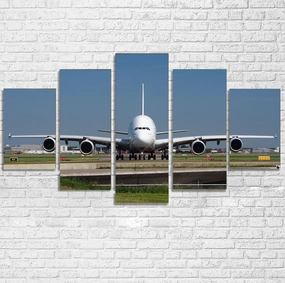Face to Face with Airbus A380 Printed Multiple Canvas Poster canvas mural art