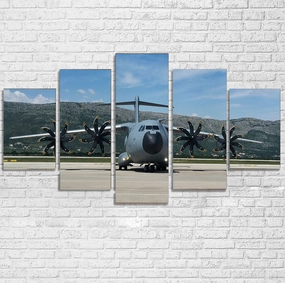 Face to Face with Airbus A400M Printed Multiple Canvas Poster canvas mural art