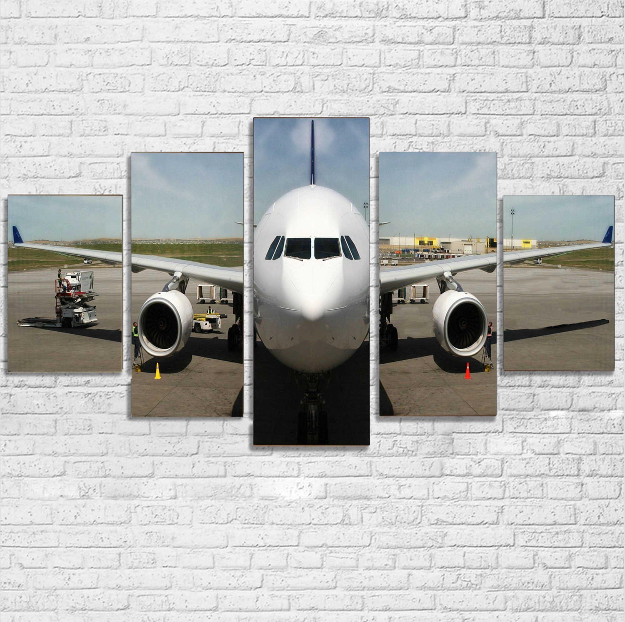 Face to Face with an Huge Airbus Printed Multiple Canvas Poster canvas mural art