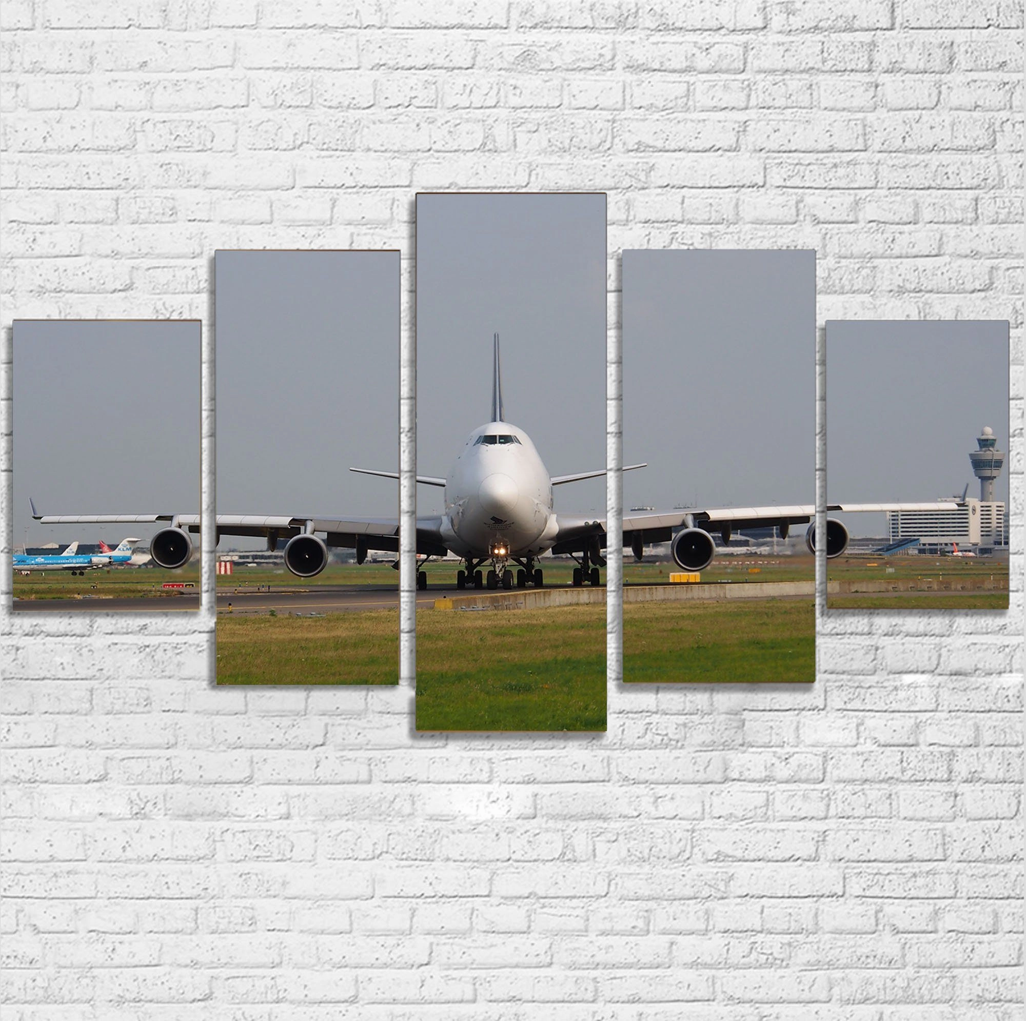 Face to Face with Boeing 747 Printed Multiple Canvas Poster canvas mural art