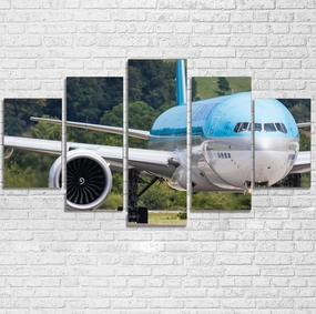 Face to Face with Korean Airlines Boeing 777 Printed Multiple Canvas Poster canvas mural art