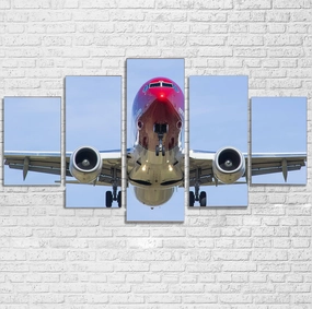 Face to Face with Norwegian Boeing 737 Printed Multiple Canvas Poster canvas mural art