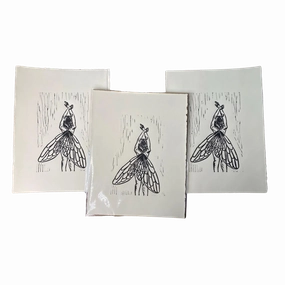 Fairy Lady Linocut Print framed wall decor