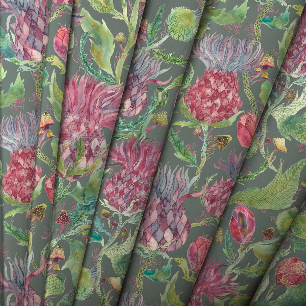 Fairytale Bristles Printed Cotton Fabric (By The Metre) Forest