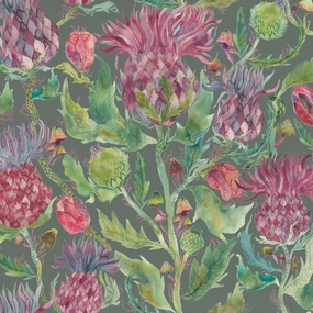 Fairytale Bristles Printed Cotton Fabric (By The Metre) Forest elegant table cloth  