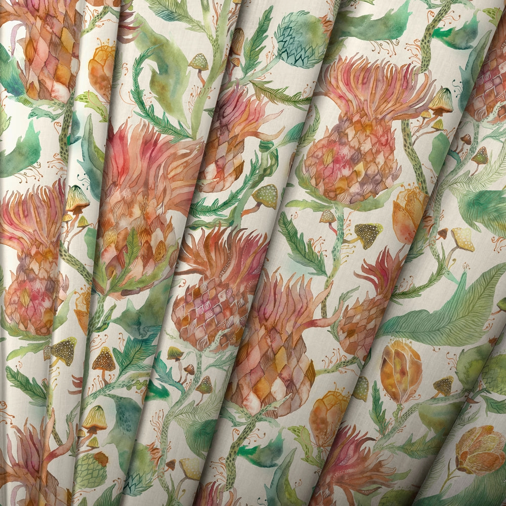 Fairytale Bristles Printed Cotton Fabric (By The Metre) Marigold