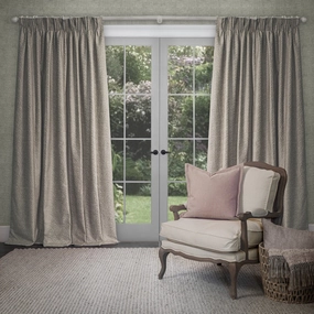 Farley Woven Chenille Pencil Pleat Curtains Biscuit patterned fashion rug  