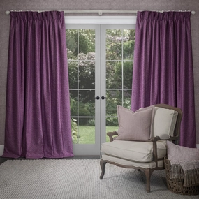 Farley Woven Chenille Pencil Pleat Curtains Damson patterned fashion rug  