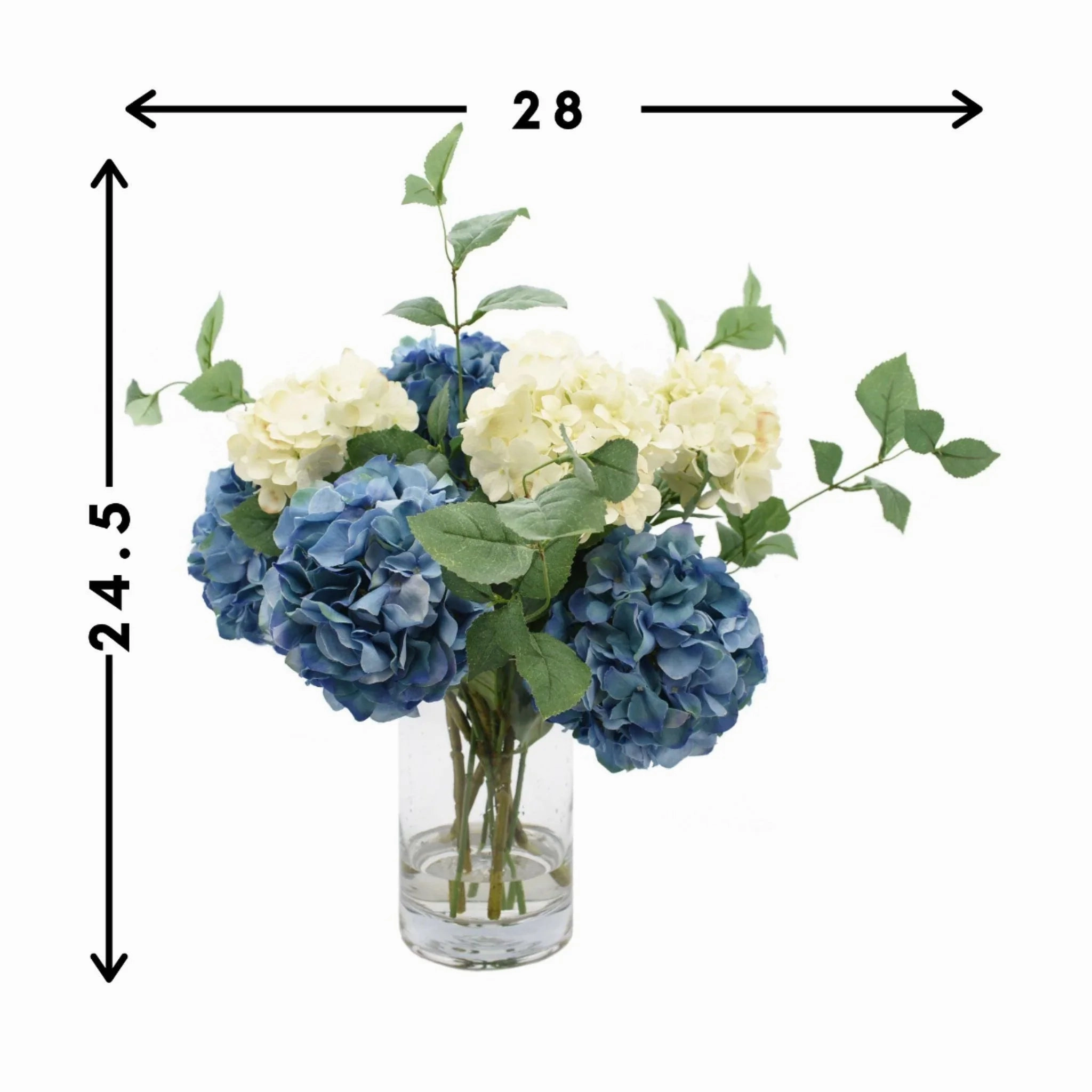 Faux Blue & White Hydrangeas Arrangement