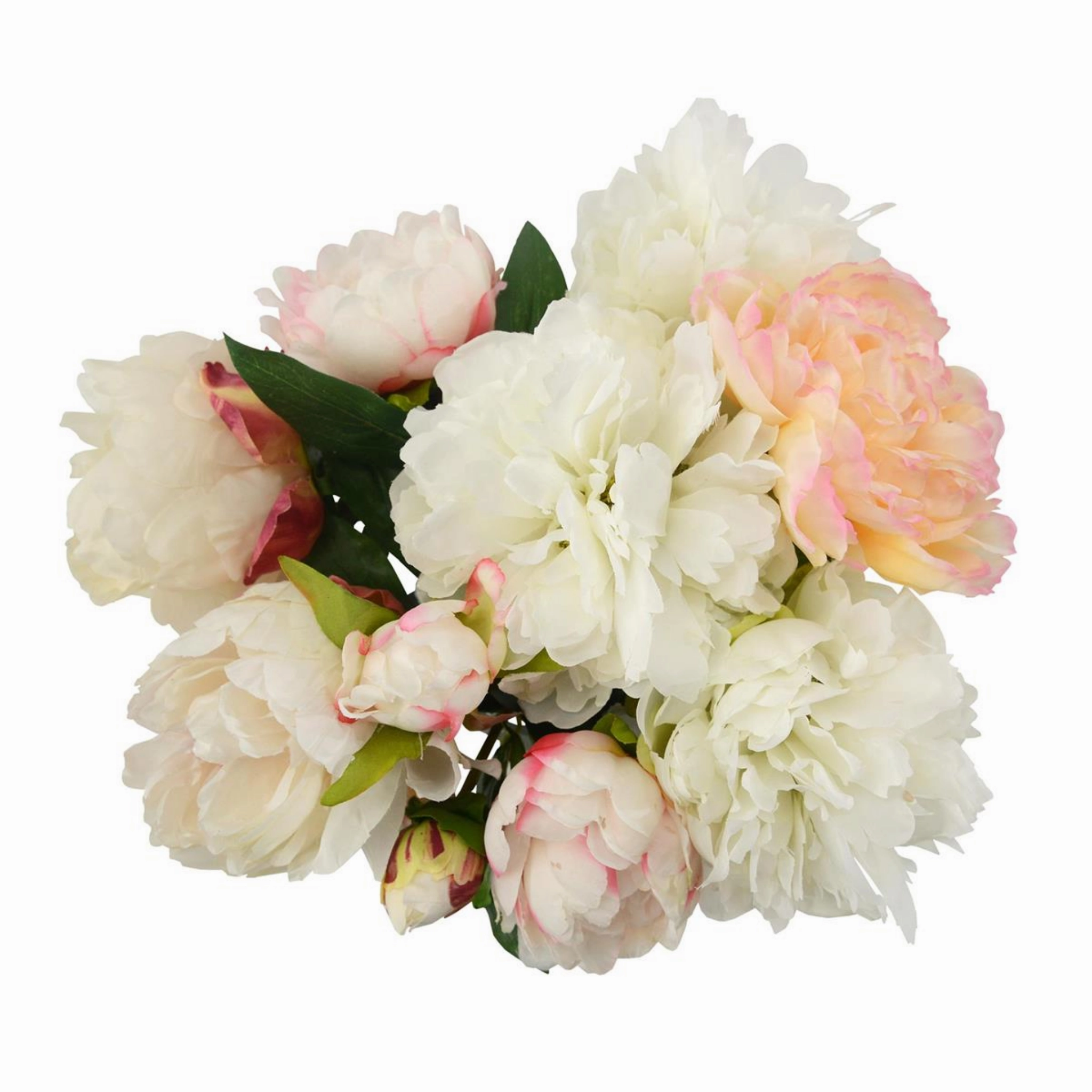 Faux Blush Peonies in Glass Vase