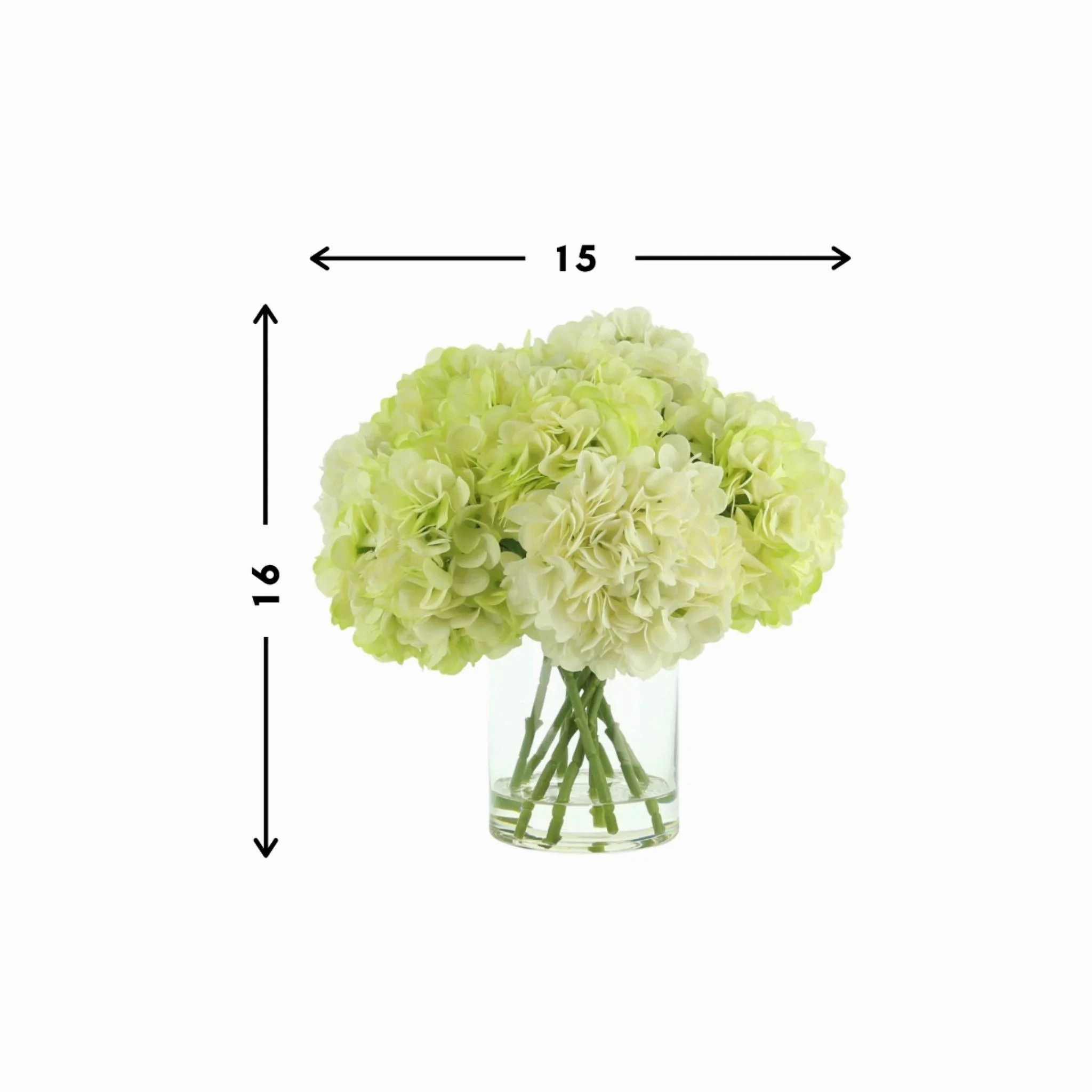 Faux Light Green & Cream Hydrangeas