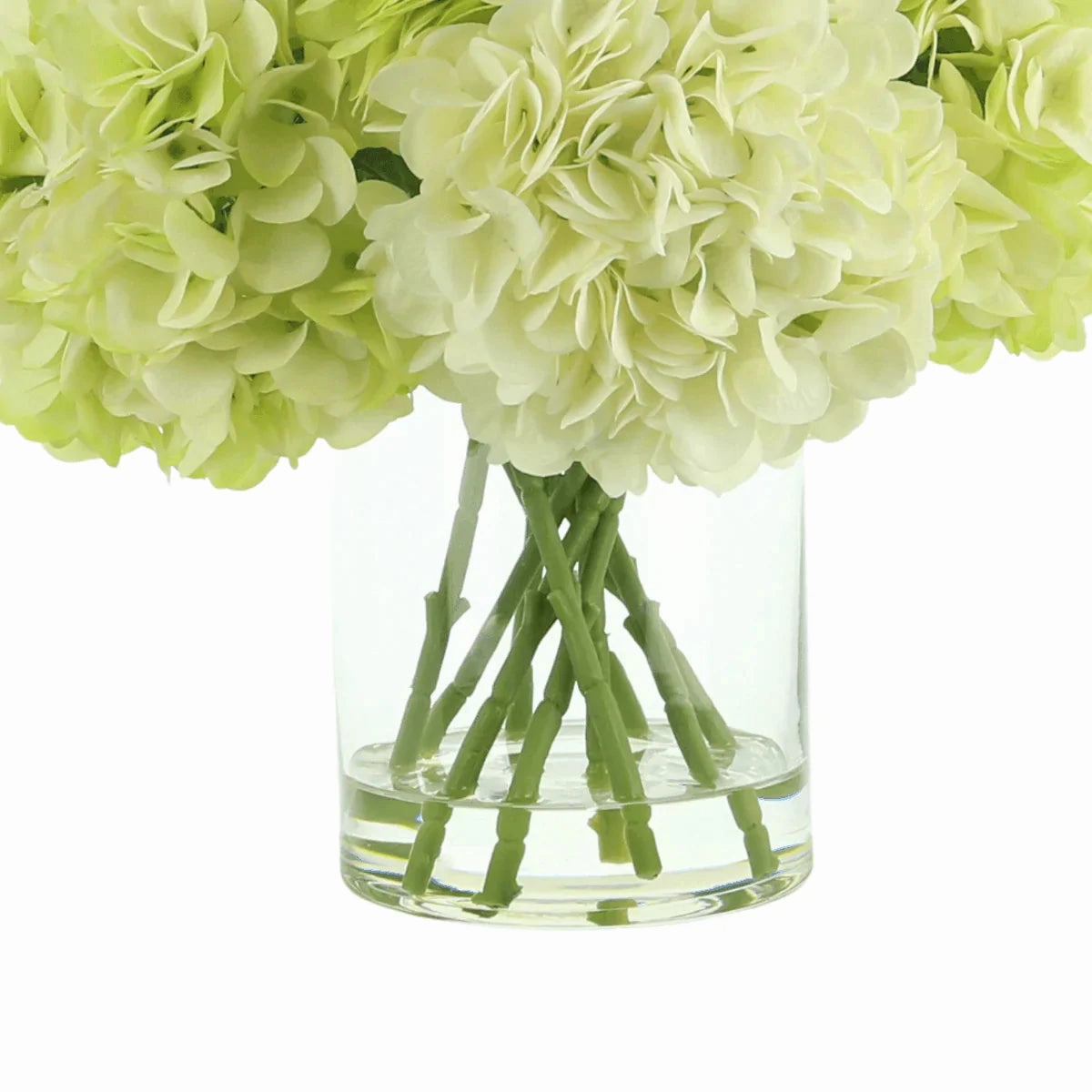 Faux Light Green & Cream Hydrangeas