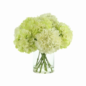 Faux Light Green & Cream Hydrangeas home display ornament