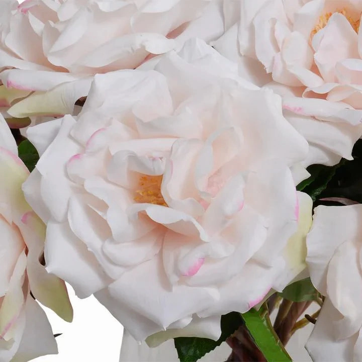 Faux Light Pink Rose Bouquet in Glass