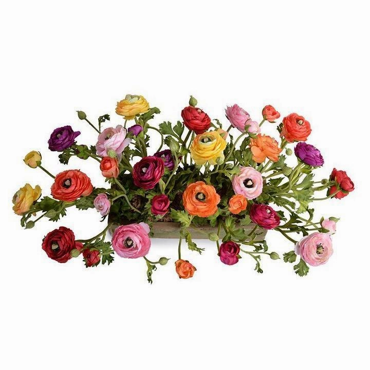 Faux Mixed Ranunculus Centerpiece