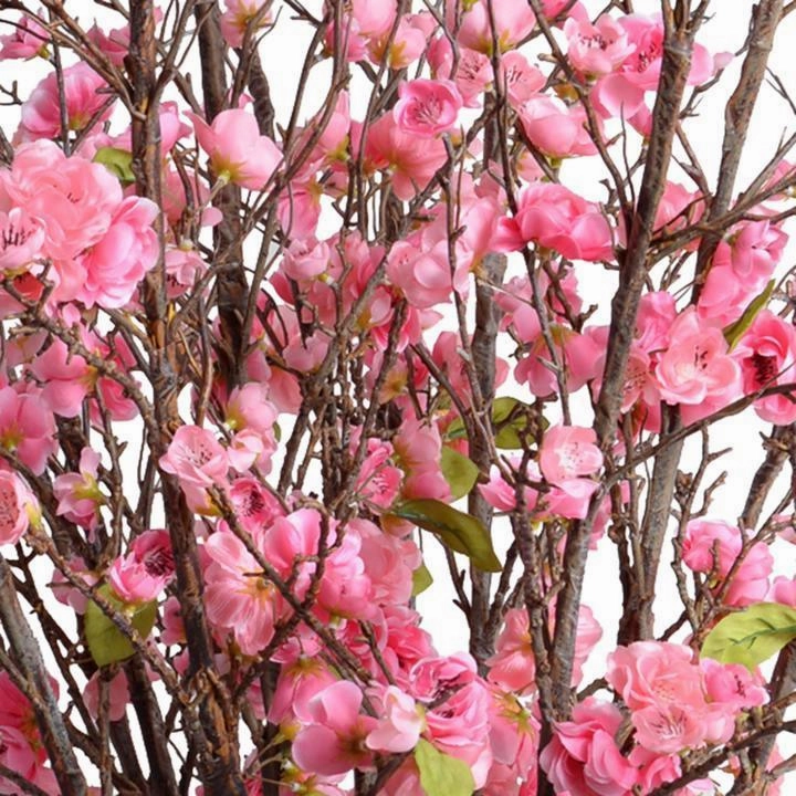 Faux Pink Cherry Blossom Arrangement in Glass Cylinder