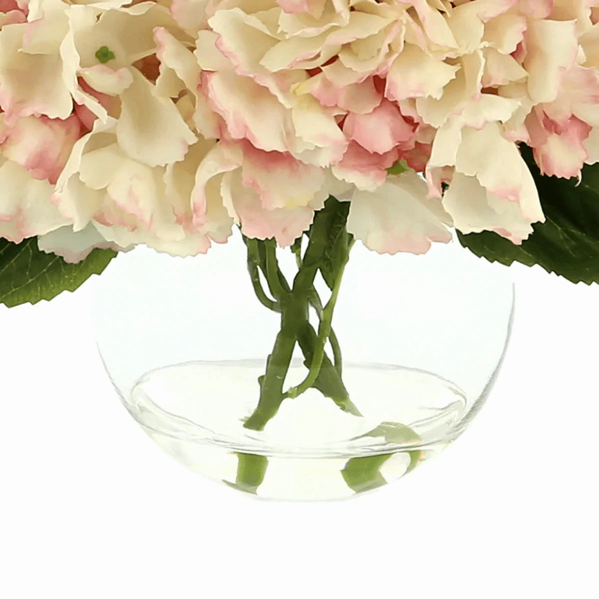 Faux Pink Tipped Hydrangea Floral Arrangement