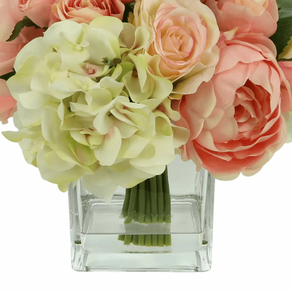 Faux Rose, Peony & Hydrangea Arrangement