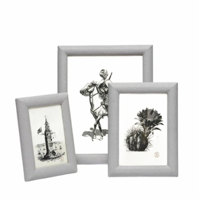 Faux Shagreen Oxford Frame in Ash Grey home display ornament