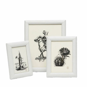 Faux Shagreen Oxford Frame in Blanc home display ornament